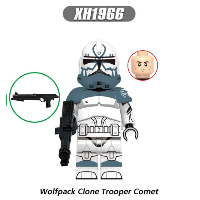 X0344 Star Wars Minifigs Building Blocks Echo Wolfpack 187th Legion Clone Trooper Soldier Bricks Models Toys Gifts For Children
