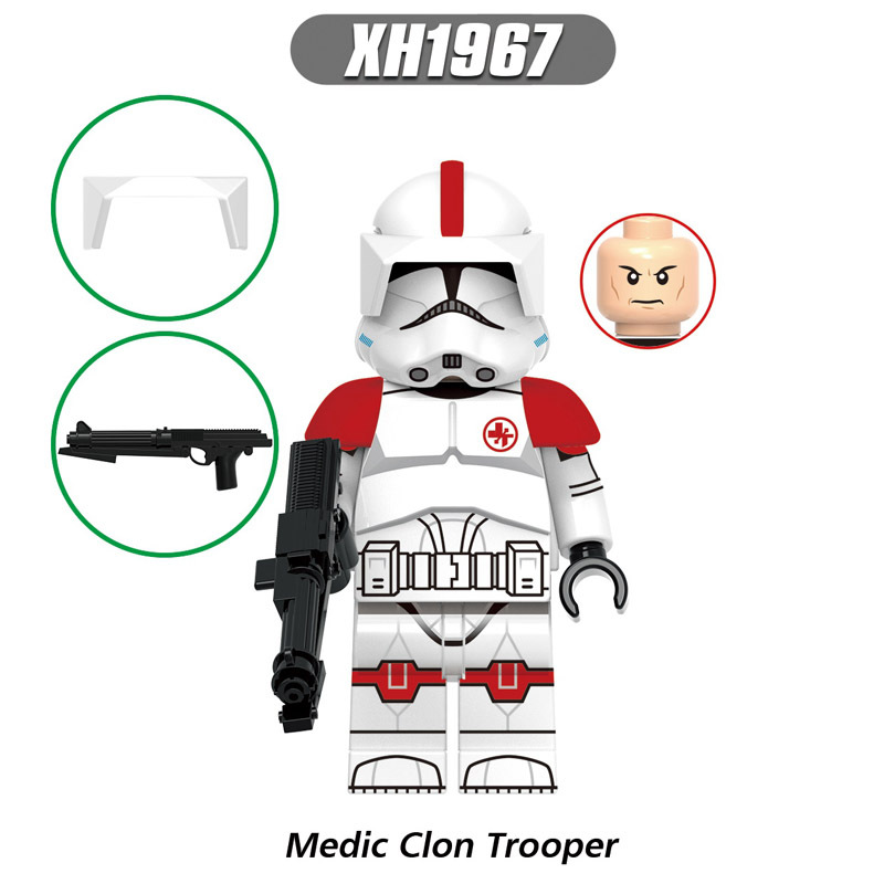 X0344 Star Wars Minifigs Building Blocks Echo Wolfpack 187th Legion Clone Trooper Soldier Bricks Models Toys Gifts For Children