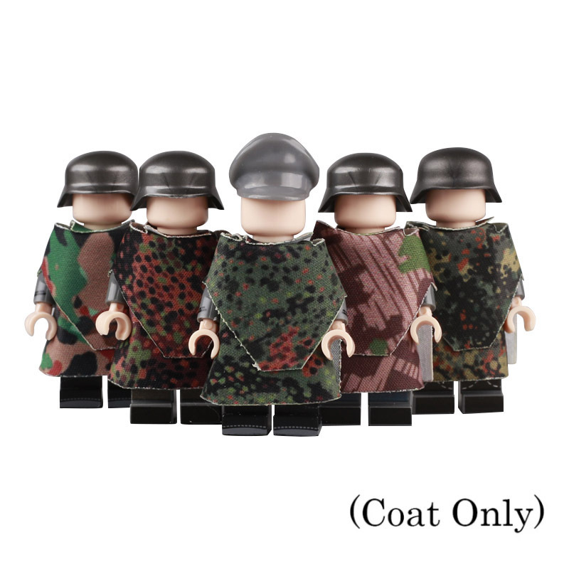 WW2 Germany Military Weapon Accessories Army Soldiers Minifigs Building Blocks Camouflage Coat Clothes Bricks Model Toys Gifts