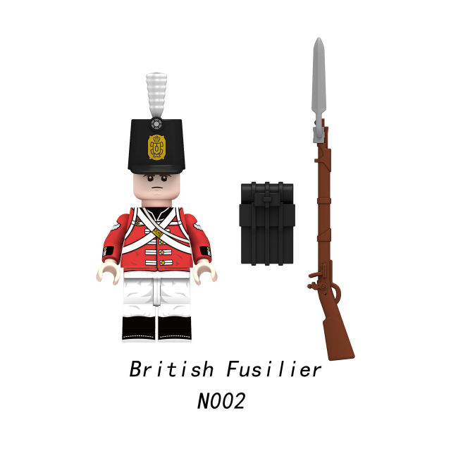 MOC Medieval British Army Soldiers Minifigures Line Infantry Building Blocks Military Figures Bagpiper Weapon Parts Bricks Toys