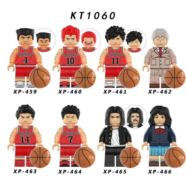 KT1060 SLAM DUNK Minifigs Building Blocks Hanamichi Sakuragi Akagi Takenori Akagi Takenori Bricks Models Toys Gifts For Children