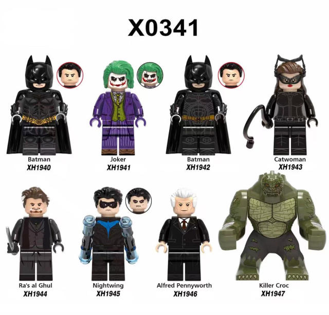 X0341 Batman Begins Minifigs Building Blocks Bricks The Dark Knight Killer Croc Joker Catwoman Models Toys Gifts For Children