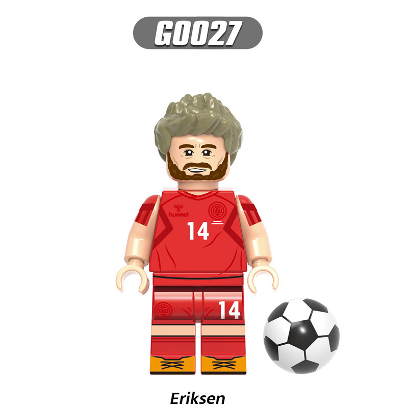 G0104 Football Player Minifigs Series Building Blocks Athletes Figures Virgil Eriksen Pedri Kane Models Toys Gifts For Children