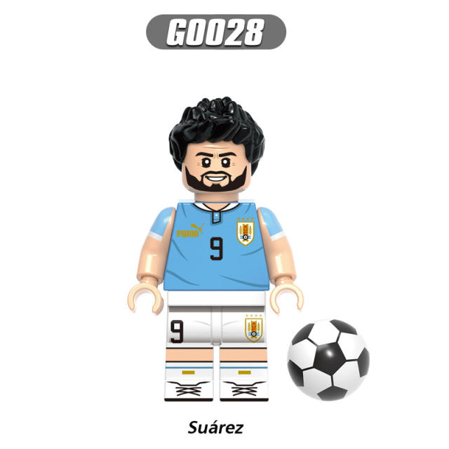 G0104 Football Player Minifigs Series Building Blocks Athletes Figures Virgil Eriksen Pedri Kane Models Toys Gifts For Children