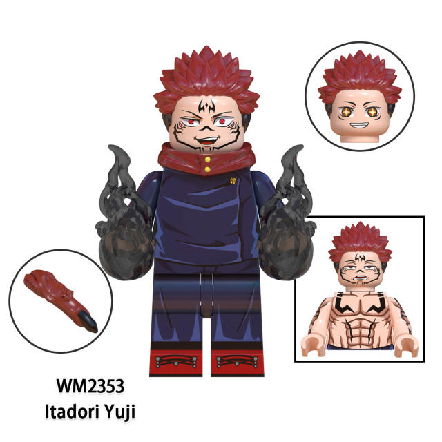 WM6139 Jujutsu Kaisen Minifigures Building Blocks Gojo Satoru Rogo Fushiguro Megumi Comic Figures Bricks Model Toy Gift for Kids