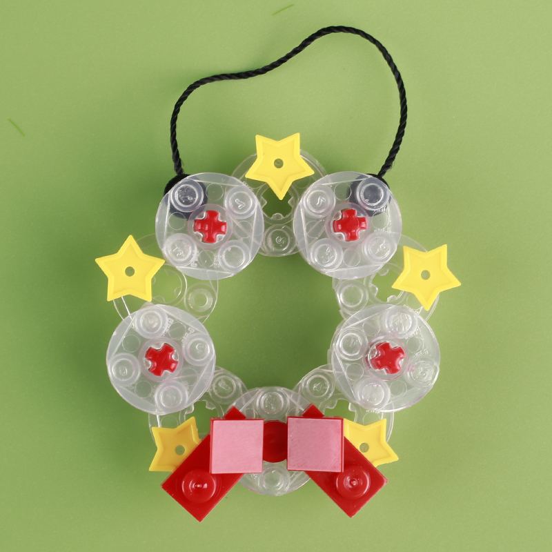 MOC City Festival Merry Christmas Wreath Building Block House decoration Street View Tree Flower Plant Brick Gift Educational Toy