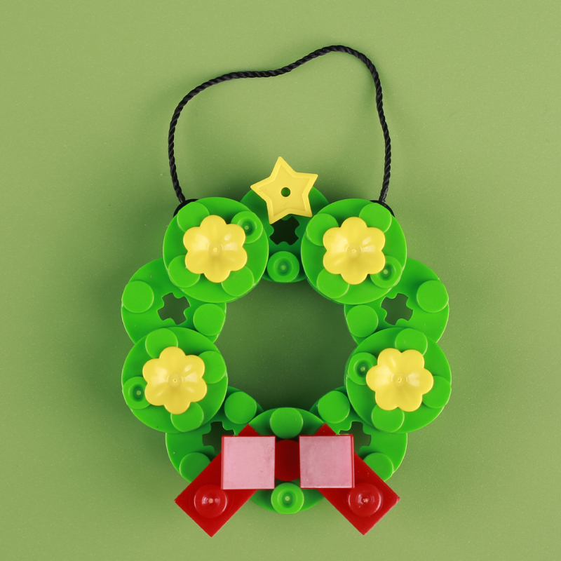 MOC City Festival Merry Christmas Wreath Building Block House decoration Street View Tree Flower Plant Brick Gift Educational Toy