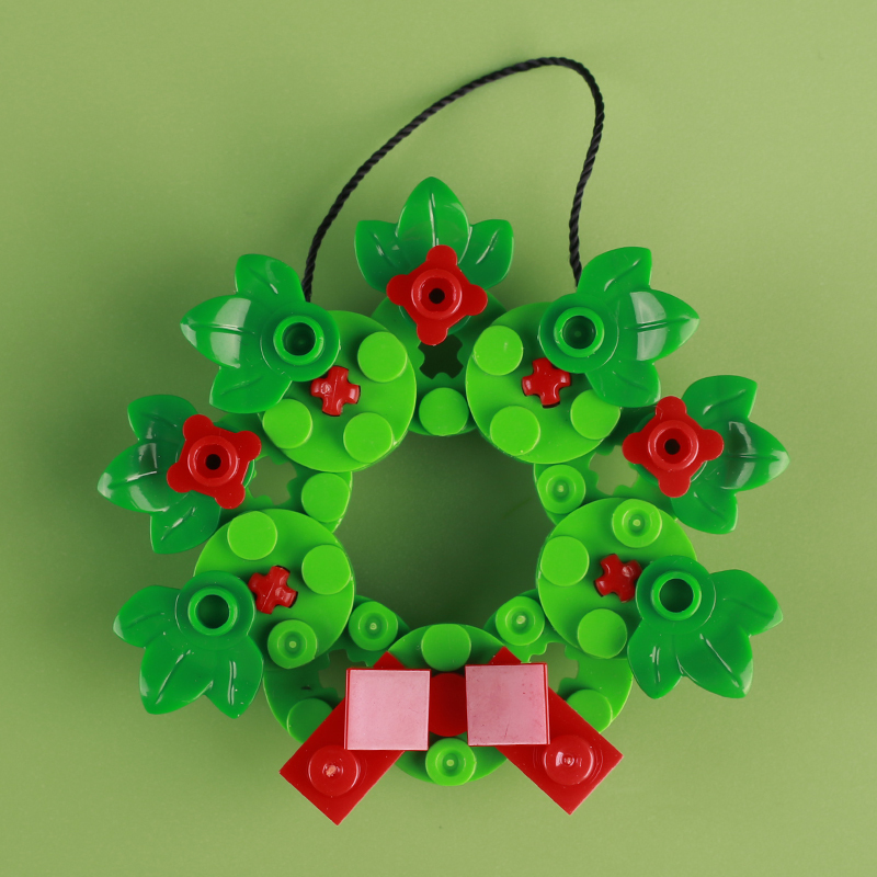 MOC City Festival Merry Christmas Wreath Building Block House decoration Street View Tree Flower Plant Brick Gift Educational Toy