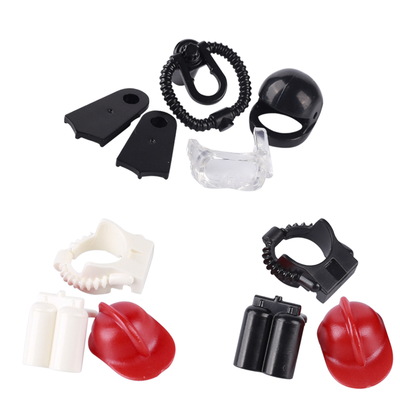 MOC City Minifigures Accessories Fire Caps Building Blocks Diving Goggles Bricks Figures Models Toys Kids Compatible 3838 6158 3834