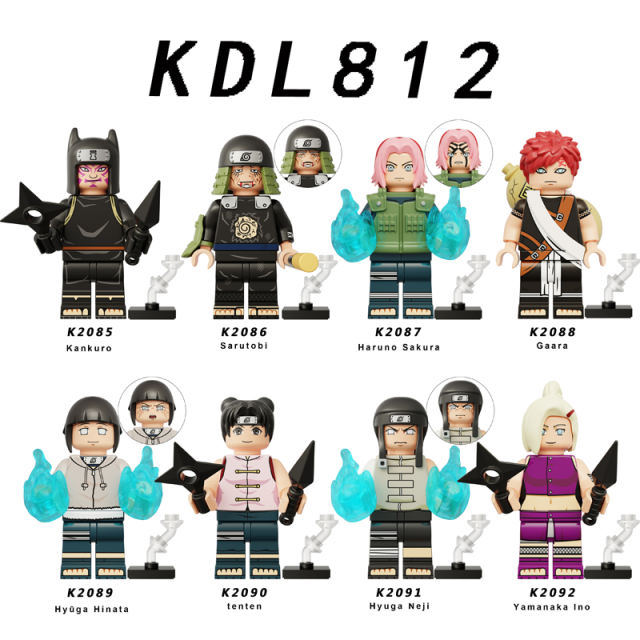 KDL812 NARUTO Anime Minifigures Building Blocks Kankuro Sarutobi Gaara Cartoon Action Weapons Bricks Educational Toys Gifts kids