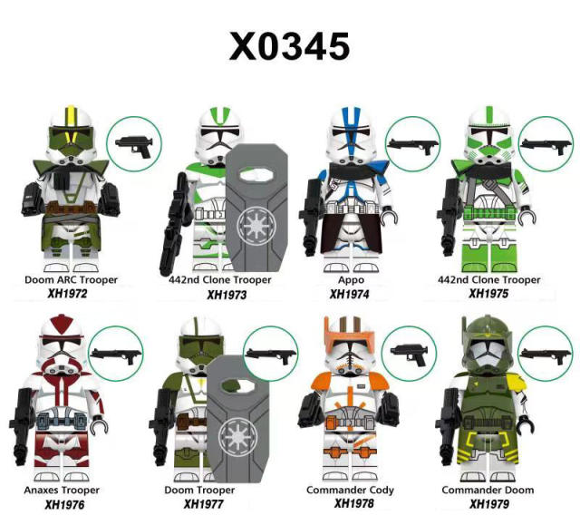 X0345 Star Wars Series Minifigs Building Blocks Doom ARC Anaxes Clone Trooper Commander Figure Models Toys Gifts For Children