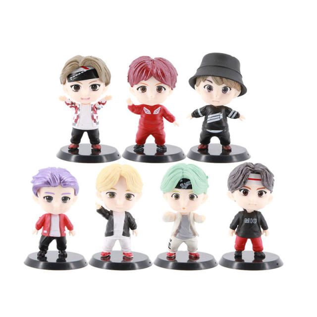 New Kpop BTS Boys Groups Action Figures RM Jin Suga JHope Jimin V Jungkook Collection Dolls Toys Star Idol Cute Army Gift Merch