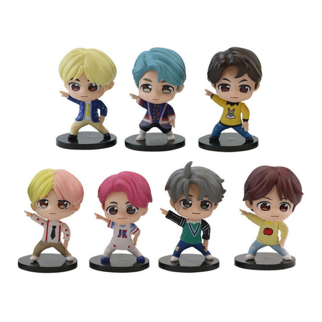 New Kpop BTS Boys Groups Action Figures RM Jin Suga JHope Jimin V Jungkook Collection Dolls Toys Star Idol Cute Army Gift Merch