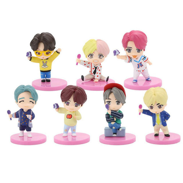 New Kpop BTS Boys Groups Action Figures RM Jin Suga JHope Jimin V Jungkook Collection Dolls Toys Star Idol Cute Army Gift Merch