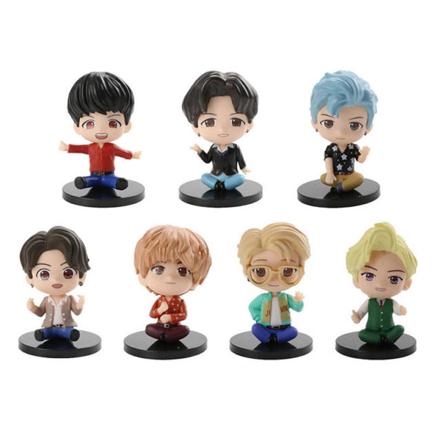 New Kpop BTS Boys Groups Action Figures RM Jin Suga JHope Jimin V Jungkook Collection Dolls Toys Star Idol Cute Army Gift Merch