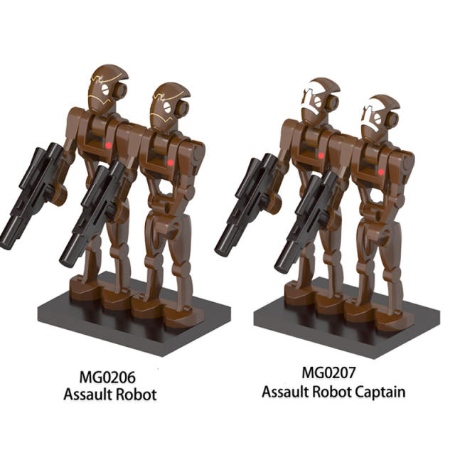 MG0206 MG0207 Star Wars Series Minifigures Building Blocks Assault Robot Captain Figures MOC Bricks Models Toys Gifts Children