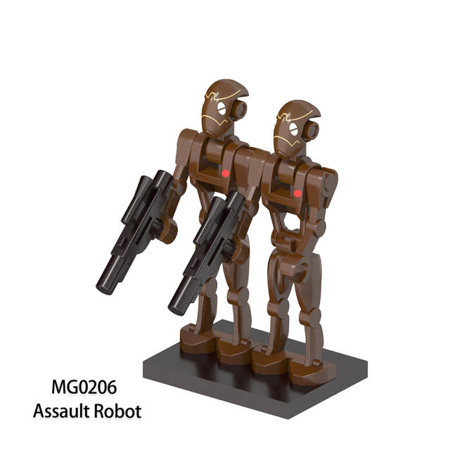 MG0206 MG0207 Star Wars Series Minifigures Building Blocks Assault Robot Captain Figures MOC Bricks Models Toys Gifts Children