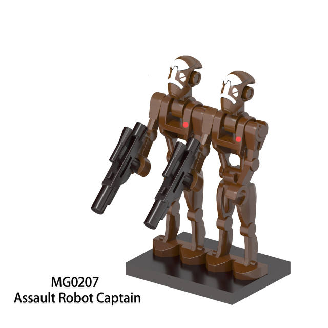 MG0206 MG0207 Star Wars Series Minifigures Building Blocks Assault Robot Captain Figures MOC Bricks Models Toys Gifts Children
