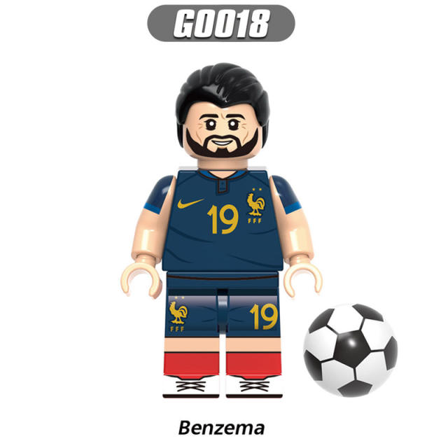 G0103 World Cup Football Player Minifigs Series Building Blocks Ronaldo Beckham Messi Kroos Athletes Figures Models Toys Gift Kid