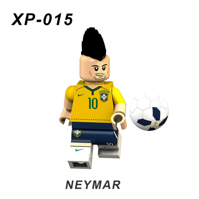 XT1003 World Cup Football Player Series Minifigures Building Blocks Athletes Figures Messi Ronaldo Beckham Models Toys Gifts Kid