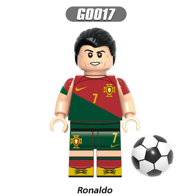 G0103 World Cup Football Player Minifigs Series Building Blocks Ronaldo Beckham Messi Kroos Athletes Figures Models Toys Gift Kid