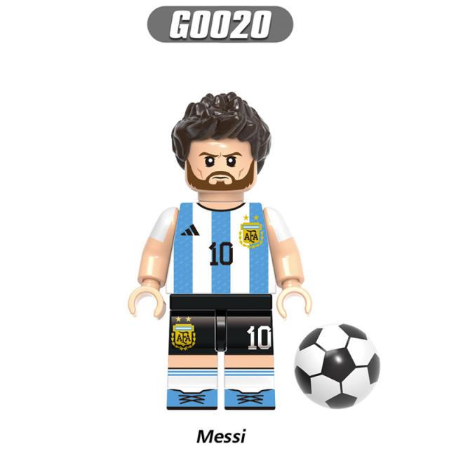 G0103 World Cup Football Player Minifigs Series Building Blocks Ronaldo Beckham Messi Kroos Athletes Figures Models Toys Gift Kid