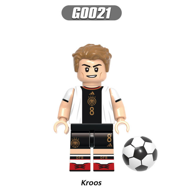 G0103 World Cup Football Player Minifigs Series Building Blocks Ronaldo Beckham Messi Kroos Athletes Figures Models Toys Gift Kid