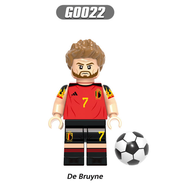 G0103 World Cup Football Player Minifigs Series Building Blocks Ronaldo Beckham Messi Kroos Athletes Figures Models Toys Gift Kid