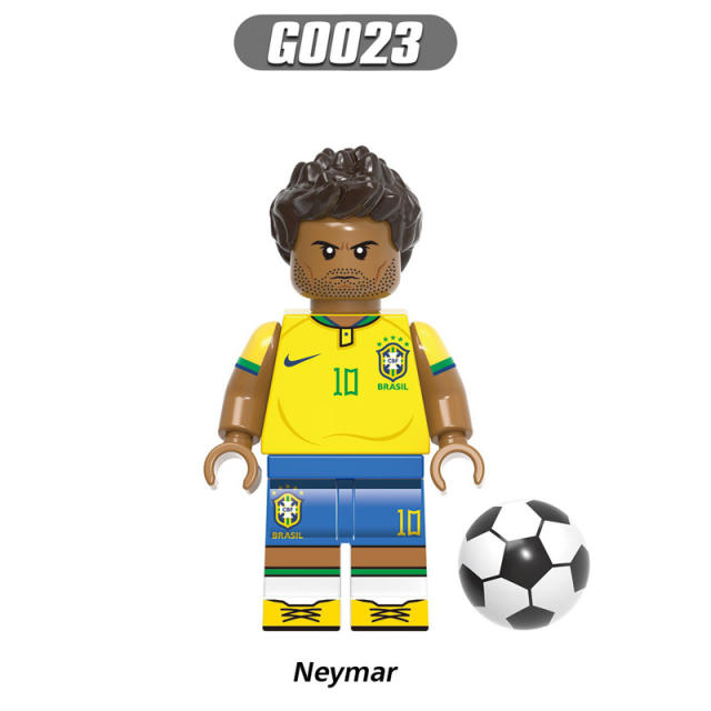 G0103 World Cup Football Player Minifigs Series Building Blocks Ronaldo Beckham Messi Kroos Athletes Figures Models Toys Gift Kid