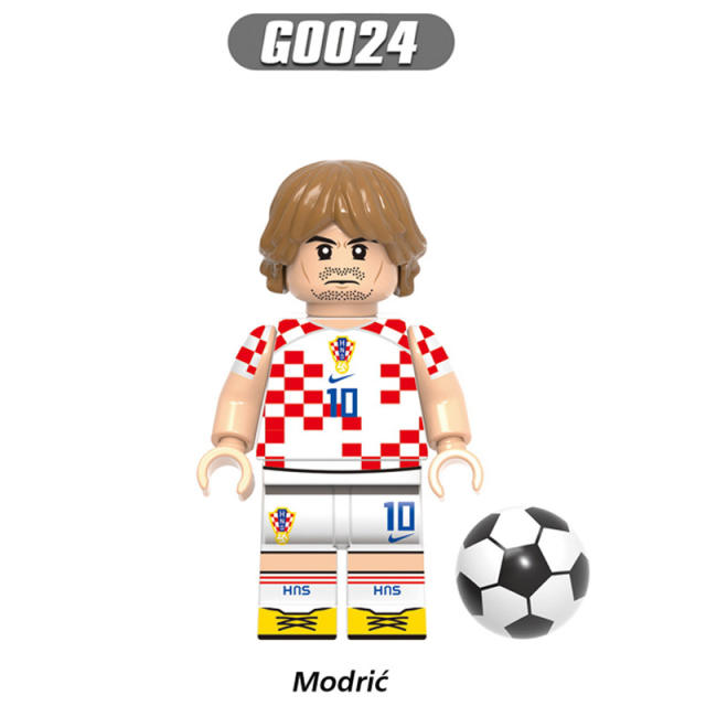 G0103 World Cup Football Player Minifigs Series Building Blocks Ronaldo Beckham Messi Kroos Athletes Figures Models Toys Gift Kid