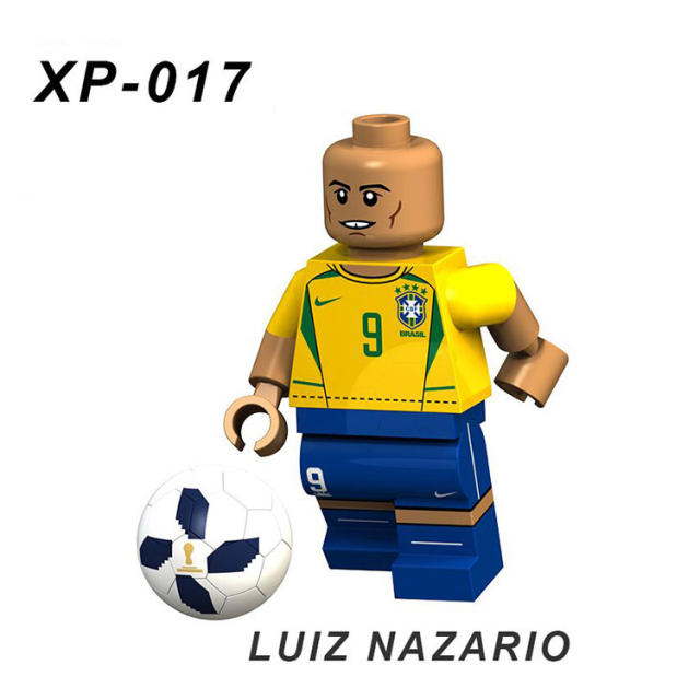 XT1003 World Cup Football Player Series Minifigures Building Blocks Athletes Figures Messi Ronaldo Beckham Models Toys Gifts Kid