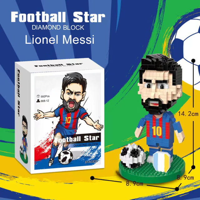 World Cup Football Player Series Minifigures Building Blocks Athletes Figures Messi Ronaldo Neymar Models Toys Gift For Children