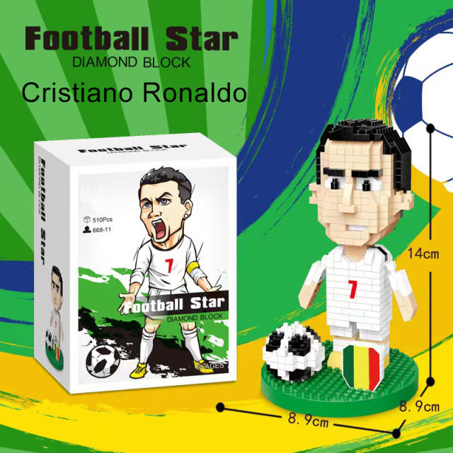 World Cup Football Player Series Minifigures Building Blocks Athletes Figures Messi Ronaldo Neymar Models Toys Gift For Children