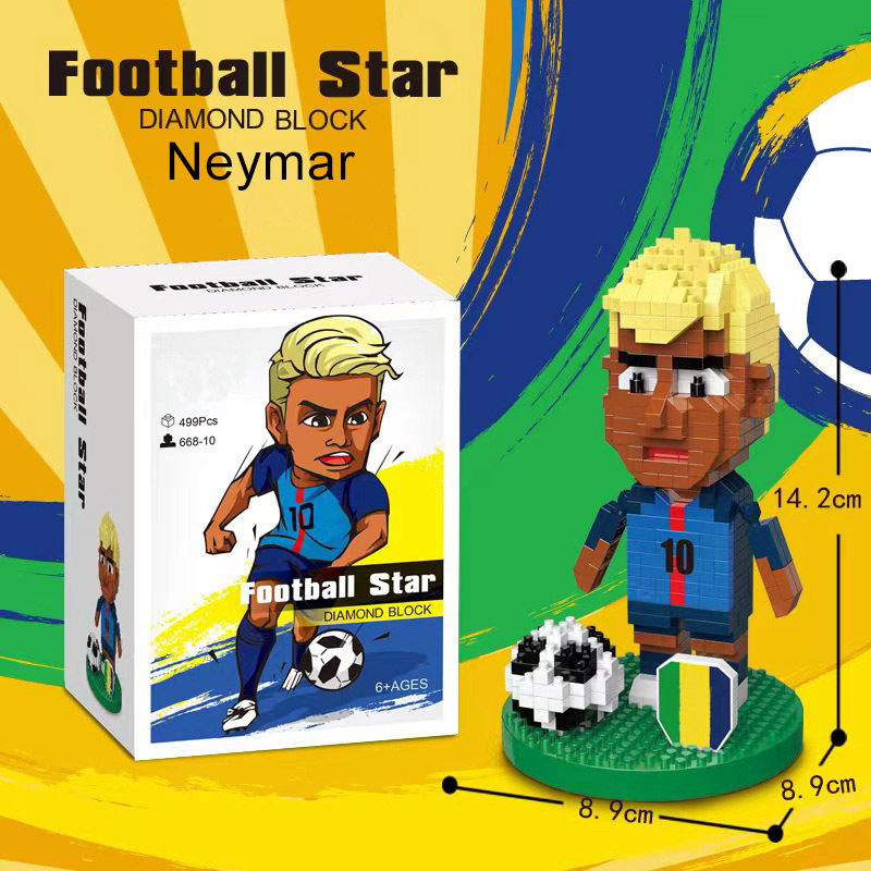 World Cup Football Player Series Minifigures Building Blocks Athletes Figures Messi Ronaldo Neymar Models Toys Gift For Children