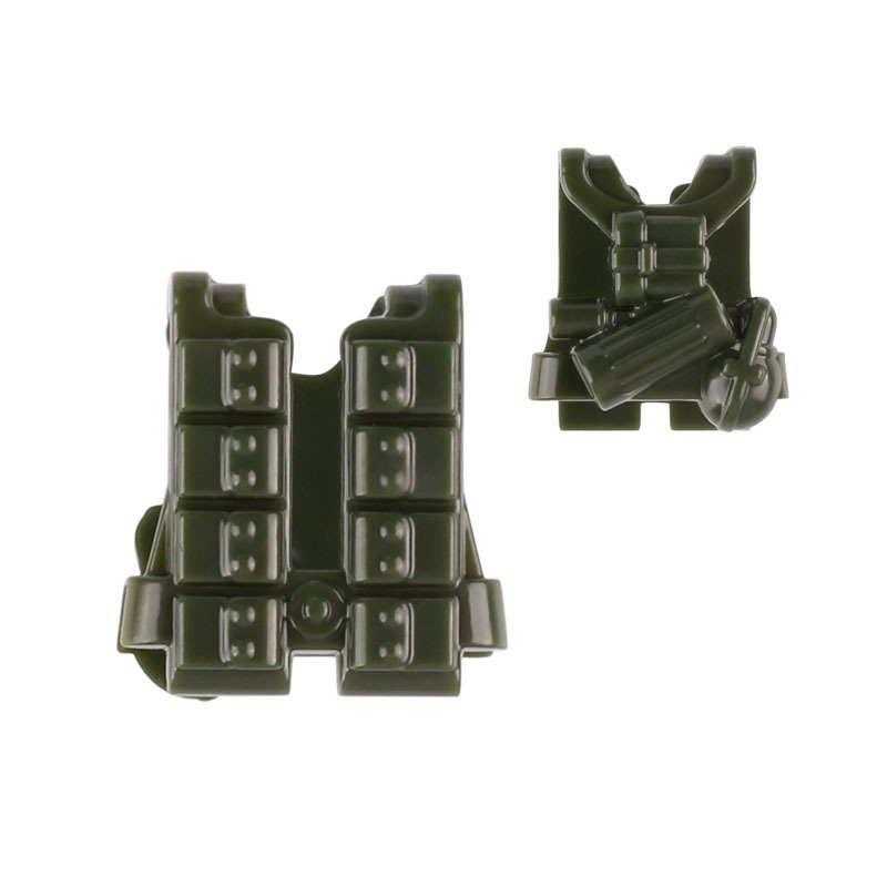 WW2 Military Weapon Soldier Vest Building Blocks Army Minifigs Troops Warrior Accessories Parts Bricks Toys
