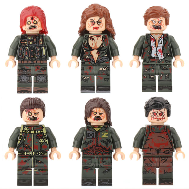 MOC City Halloween Zombies Minifigs Building Blocks Army Soldier Skeleton Military Weapons Accessories Models Bricks Toys Gifts
