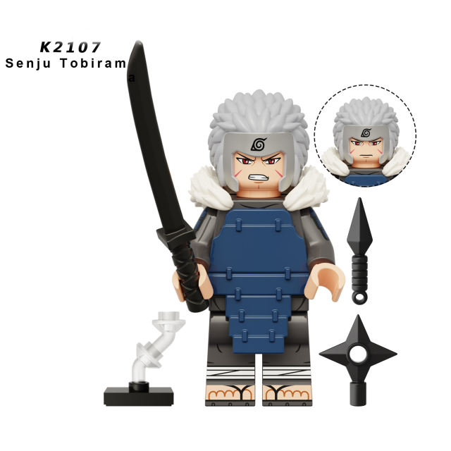 KDL814 Naruto Anime Minifigures Building Blocks Senju Hashirama Uchiha Cartoon Action Weapons Bricks Educational Toys Gifts kids