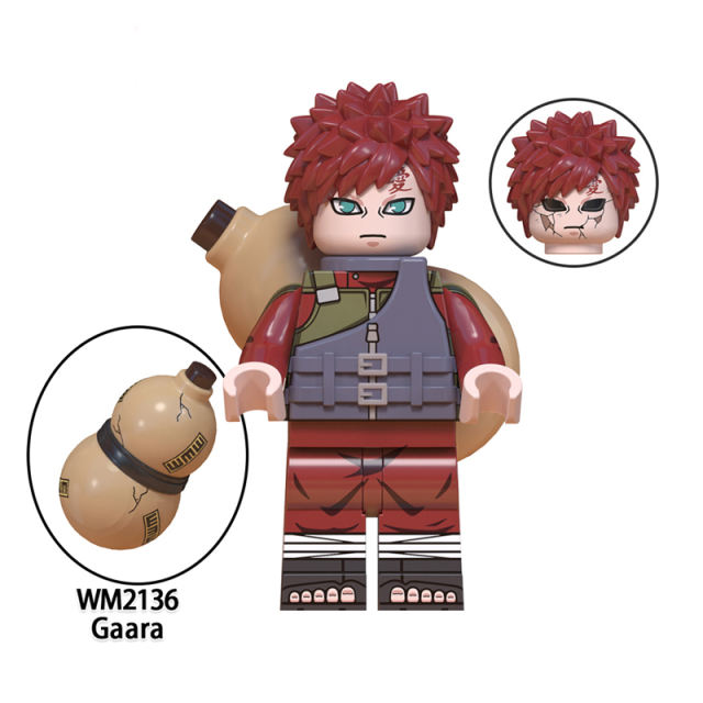 WM6111 Naruto Anime Series Minifigures Building Blocks Sarutobi Hiruzen Raikage Terumi Mei Gaara Comic Brick Model Toy Gift Kids