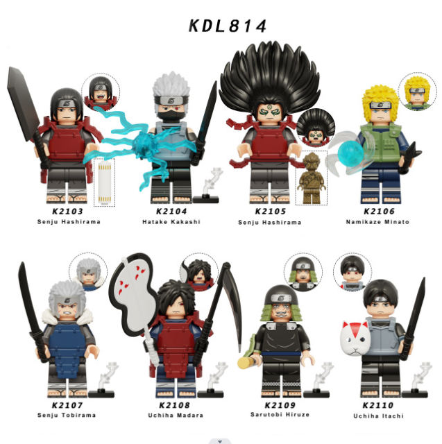 KDL814 Naruto Anime Minifigures Building Blocks Senju Hashirama Uchiha Cartoon Action Weapons Bricks Educational Toys Gifts kids