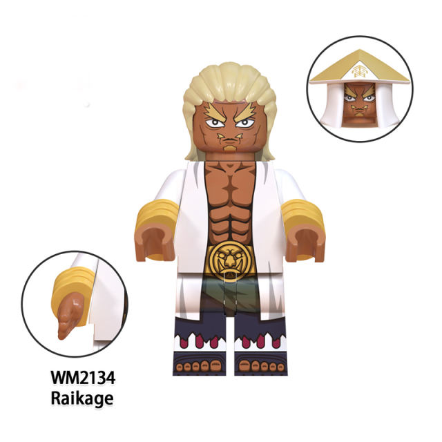 WM6111 Naruto Anime Series Minifigures Building Blocks Sarutobi Hiruzen Raikage Terumi Mei Gaara Comic Brick Model Toy Gift Kids