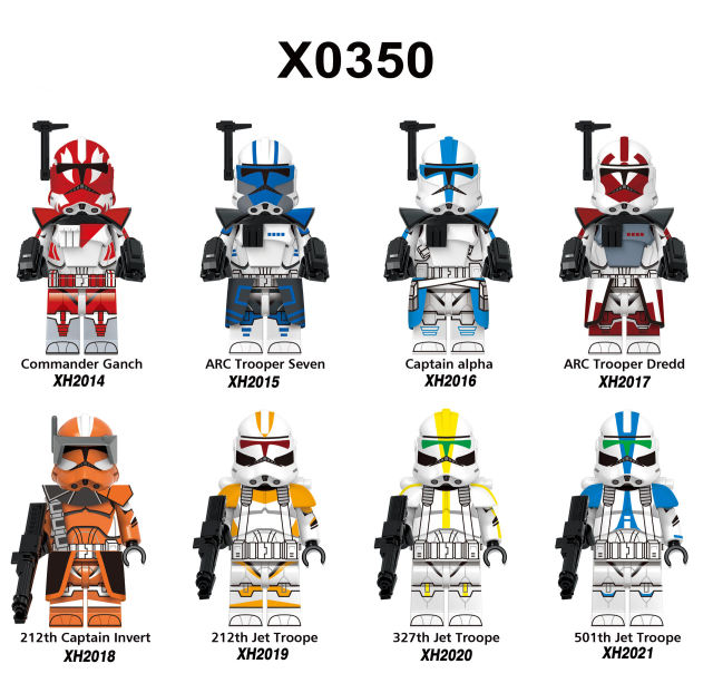 X0350 Star Wars Series Minifigs Building Blocks ARC Trooper Dredd Commander Ganch Captain Alpha Figure Models Toys Gifts Kids