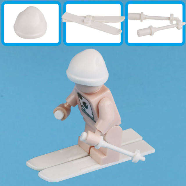 MOC City Minifigures Accessories Ski Building Blocks Figures Models Ski Stick Bricks Gifts For Toys Kids Compatible 90509 90540
