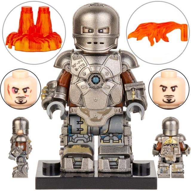 CQ01 Marvel Cinematic Universe Iron Man Mark I Minifigs Building Blocks Tony Stark Action Figures Toys Gifts For Children