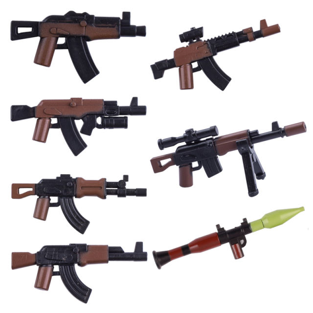 WW2 Military AK47 Mini Arms Building Blocks Russia Soldier Weapons Gun Minifigs Army Accessory Bricks AK74U MOC Model Toys Gift for Boys