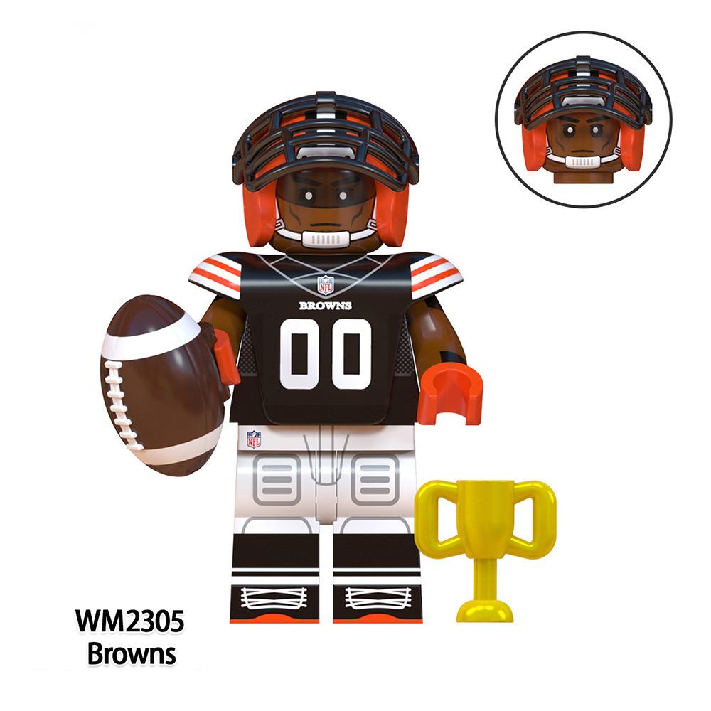 WM6133 Rugby Player Athletes Series Minifigures Building Blocks Dallas Cowboys Eagles Browns Ravens Bricks Model Toys Gifts Kids