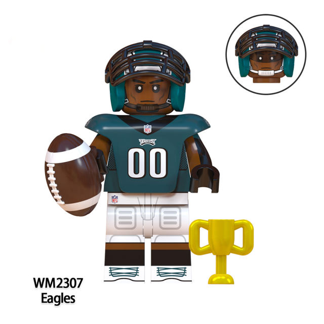 WM6133 Rugby Player Athletes Series Minifigures Building Blocks Dallas Cowboys Eagles Browns Ravens Bricks Model Toys Gifts Kids