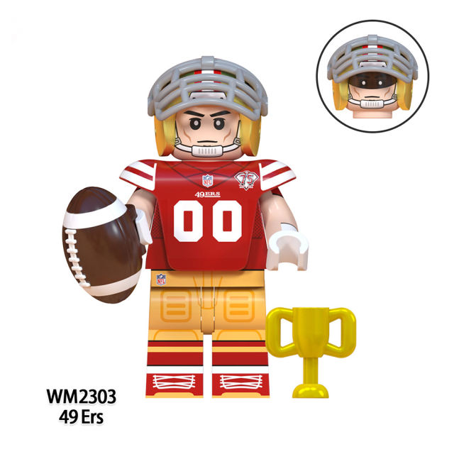 WM6133 Rugby Player Athletes Series Minifigures Building Blocks Dallas Cowboys Eagles Browns Ravens Bricks Model Toys Gifts Kids