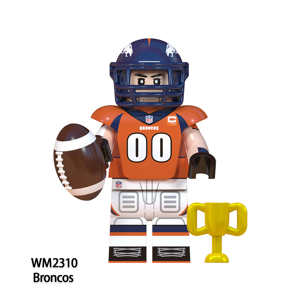 WM6133 Rugby Player Athletes Series Minifigures Building Blocks Dallas Cowboys Eagles Browns Ravens Bricks Model Toys Gifts Kids