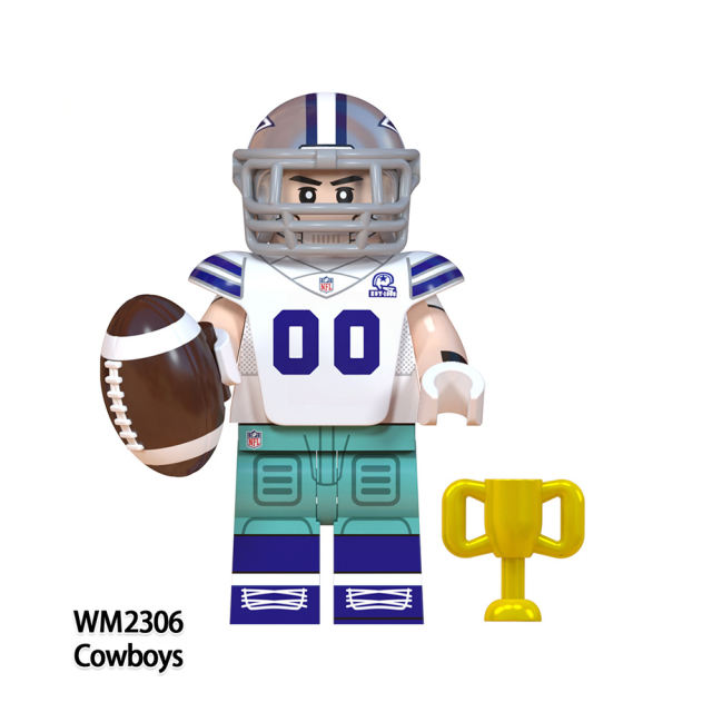 WM6133 Rugby Player Athletes Series Minifigures Building Blocks Dallas Cowboys Eagles Browns Ravens Bricks Model Toys Gifts Kids