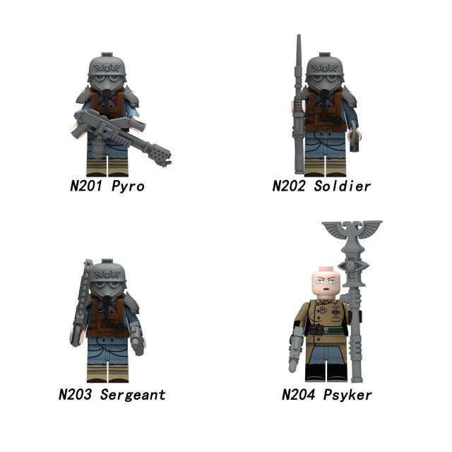 MOC Medieval Game Warhammer Fantasy Battle Minifigures Building Blocks Military Pyro Soldiers Figures Weapon Bricks Toy For Boys